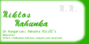 miklos mahunka business card